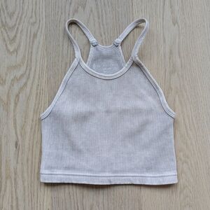 Free People Movement Happiness Runs Crop Tank Top Ice Grey